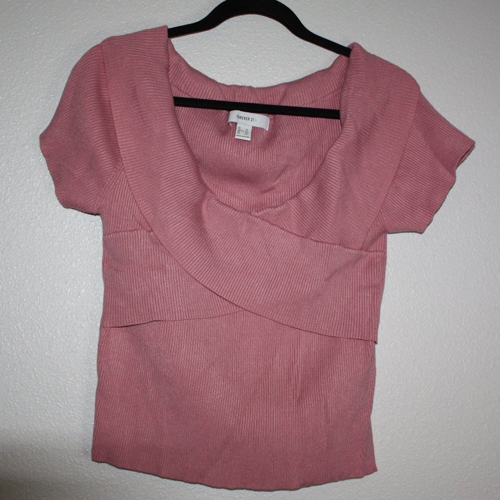 Plus size short sleeve sweater top